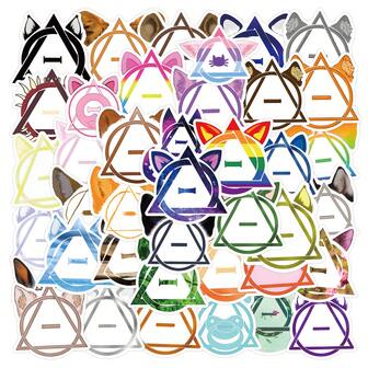 50 piezas Pegatinas Therian Pegatinas geniales Pegatinas divertidas para adultos, pegatinas de vinilo resistentes al agua para botellas de agua, portátiles, teléfonos, monopatines, bicicletas, equipaje, guitarras