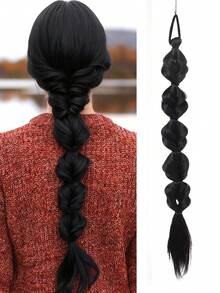 1 peluca con coleta de 20 pulgadas, trenza de burbuja para mujer, trenza retorcida teñida naturalmente, rastas, una trenza de linterna con coleta. - Multicolor - Ver 14