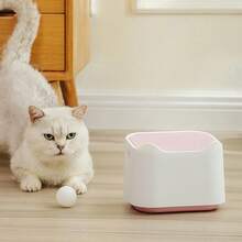 1.8 Galones Blanco Retire Discretamente Su Caja de Arena - Tapa Estilo Planta - Rosa Claro - Rosa - Ver 3