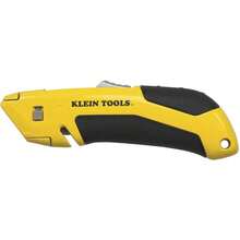 Cuchillo utilitario auto-retráctil mango de goma para agarre antideslizante Klein Tools 44136 - Amarillo - Ver 1