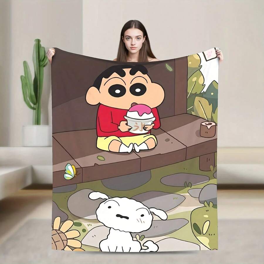 Crayon Shin-Chans Blanket Quality Soft Warm Bedding Throws Spring Boy Girl Living Room Aesthetic Bedspread - Phong cách 15 - Xem 1