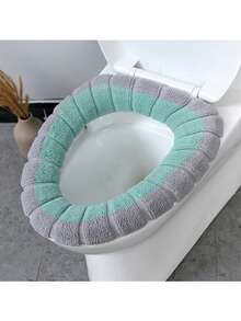 1pc Thickened Toilet Seat Cover, Suitable For All Seasons, Home Use, Knitted Toilet Seat Cushion - Multicolor - View 14