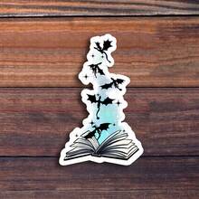 3-Zoll "Tauchen Sie ein in Ihre Fantasie mit 'Buch und Vögel' Vinyl Aufkleber - perfekt für Buchliebhaber, Träumer und Naturbegeisterte; ideal für Laptops, Tagebücher und Lesezeichen; eine vintage Ergänzung für künstlerische, inspirierende und naturthematische Aufkleber-Sammlungen; großartig für Bibliotheken, Cafés und Arbeitsbereiche"