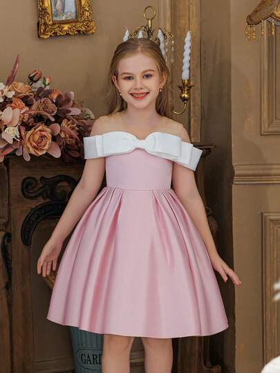 Young Girl Fluffy & Elegant Flower Girl Party Dress, Princess Style Suitable For Little Girls Wedding, Party, Birthday, First Communion, Special Occasions