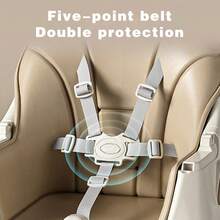 Multifunctional Baby High Chair, Can Be Used As A Rocking Chair, Foldable Toddler High Chair, Height Adjustable, Easy To Clean, Baby Feeding Chair - 卡其色 - 查看 4