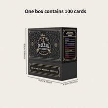 100 Cocktail Recipes Card - Master The Mix With Ease, Perfect For Home Entertainment And Professional Use, Cocktail Cheat Sheet | Vibrant Design | Durable Cardstoc - Black - View 7