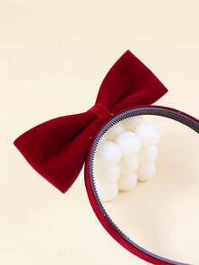 1 pieza Diadema con decoración de lazo para niñas/adolescentes - Rojo - Ver 3