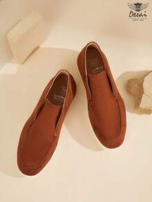 DESAI 1 Pair Men's High-Top Pigskin Suede Loafers, Casual Leather Slip-On High-Top Ankle Boots, Retro Flat Casual Ankle Shoes - Chocolate Brown - View 3