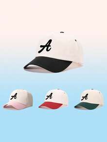 1pc Unisex Contrast Color Letter A Embroidered Baseball Cap, Adjustable Design, Lightweight And Comfortable. Suitable For Hiking, Climbing, Travel And Outdoor Activities. Casual Streetwear Cap For Both Men And Women. - A - View 11