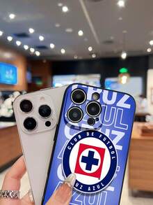 Funda para teléfono con diseño del escudo del Club Cruz Azul. Compatible con teléfonos ,  17,  16 Pro Max,  15 Pro Max,  13 y  12. Fabricada en TPU para una protección eficaz contra golpes y caídas. Un regalo ideal para familiares, amigos, seres queridos, parejas y para Navidad. - Negro - Ver 3