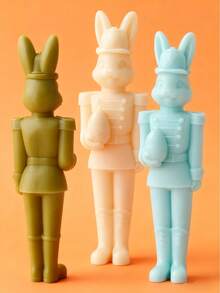 胡桃夹子兔子蛋形蜡烛模具，耐热 | 高弹性硅胶模具，多用途 - 可用于制作蜡烛、石膏/绘画、捏捏乐/解压玩具、摄影背景、节日家居装饰、派对礼物、手工工艺品。一体成型，柔韧易清洗，可重复使用。 - 白色 - 查看 8