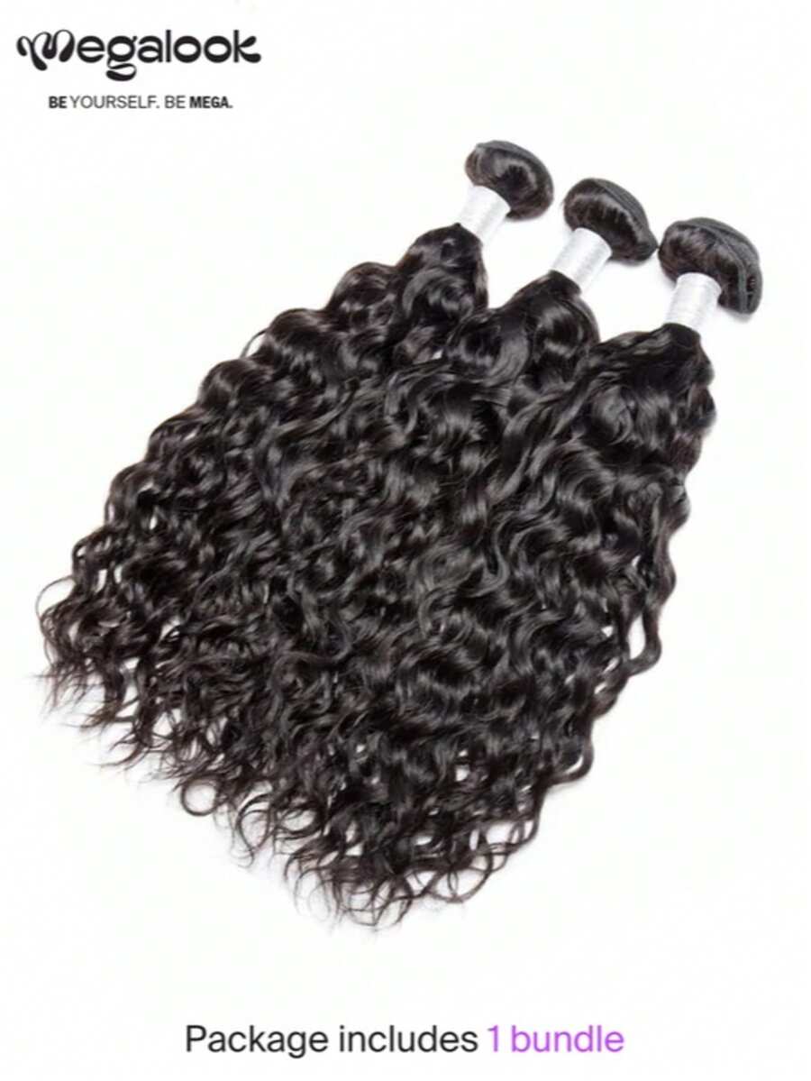 MEGALOOK 12A Water Wave Hair Bundle 100% Human Hair Unprocessed Brazilian Virgin Hair 1Pc Bundle Hair Extensions Natural Hair Weaves For Women Soft & Full No Shedding Daily Use - SNatural - View 1