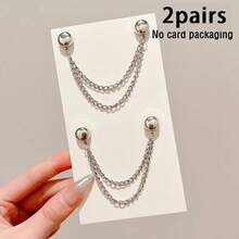 1Pc/2/4Pcs Chain Magnetic Hem Clips, No-Sew Adjustable Pant Leg Cuff Fixer, Star/Bow/Heart/Bear/Pearl Style, No-Sew Hem Shortener, Versatile Pant Leg Chain Decoration Clip, Instantly Shorten Sleeve Length, Suitable For Sleeves, Hem, Pant Legs, Prevent Pant Leg Dragging, Secure And Convenient Pant Leg Fixation, Multiple Colors, Dress Accessory, Shirt Adjuster, Fashion Accessory, Cute Fastener, Clothing Clip, Garment Adjuster - Multicolor - View 29