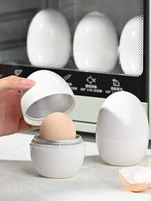1pc Mini Microwave Egg Steamer With 1/4 Egg Capacity,Egg Shaped Microwave Egg Cooker, Fast Egg Cooker, Portable Kitchen Creative Boiled Egg Cup, Microwave Egg Cooker, Convenient Egg-Shaped Steamer, Food Mini Egg Poaching Container,Aluminum Material, Cooker For Hard Boiled Eggs, Poached Eggs, Special Home-Use Egg Cooker For Soft - Boiled Egg,Home Use,Brunch-Ready