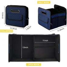 Car Trunk Organizer For SUV, Car Storage Organizer Collapsible Multi Compartment Container Box, Adjustable Car Accessories For Women/Men, Dark Blue,29410715 - 藍色 - 查看 6