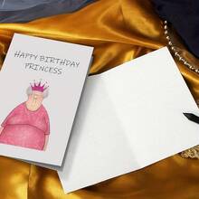 Humorous Old Lady Birthday Blessing Greeting Card - 1pc Unique Funny Congratulation Card - Best Gift For Girlfriend, Wife, Spouse On A Special Day - 紅色 - 查看 6