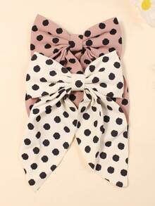 2 piezas/paquete Pinzas de cabello unicolor con mariposa para niñas - Rosa coral - Ver 5