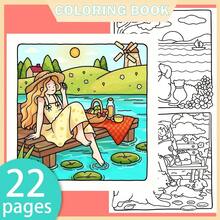 [NEW Girl Moment Coloring Book] 1pc Original Coloring Book , 22 Pages Single-Sided Printing, Clear Lines And Exquisite Patterns, Ideal For Relaxation | Perfect Gift For New Year, Valentine's Day, Christmas, Birthdays, School Holidays, Perfect For Adults & Teens & Child - Multicolor - View 1