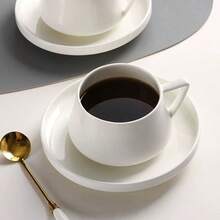 Bộ tách cà phê gốm sứ cho gia đình, văn phòng, khách sạn, quán cà phê, trà chiều, bộ tách và đĩa cà phê tối giản. - Nhiều màu - Xem 18