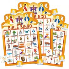 CZ Bible Bingo Game Cards For 26 Players For Adults Vacation Bible School Christian Sunday Church Religous Activities Open Day Party Supplies 7547 - A01 - 查看 1