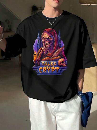 Tales From Crypt graphic tee in premium cotton, crew neck, comfortable fit, eye-catching print