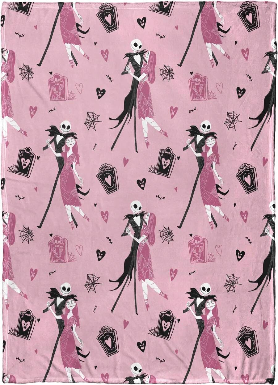 Disney Nightmare Before Christmas Silk Touch Throw Misfit Tango Blanket - 彩色 - 查看 1