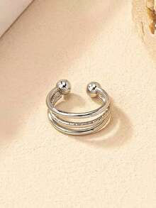 1pc Fashionable Versatile Minimalist Metal Wire Lip Ring - Multicolor - View 9