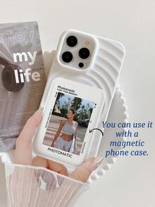 Customized Magnetic Card Holder, Magnetic Phone Card Holder Compatible With Customized With Photos Of Couples, Family, Pets, Anniversaries, Etc. Customized Gift - White - View 4