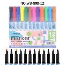 8/12 Colors Dry Erase Markers Set, Quick Drying And Easy To Wipe, Suitable For Teachers, Home, Office And School Supplies