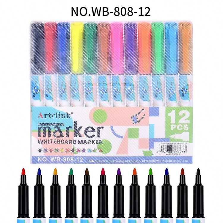 8/12 Colors Dry Erase Markers Set, Quick Drying And Easy To Wipe, Suitable For Teachers, Home, Office And School Supplies - Multicolor - View 9
