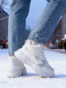 Women's Fleece-Lined Winter Snow Boots, Low-Cut Ankle Hiking Shoes, Wear-Resistant Tread, Warm Lining - White - View 5
