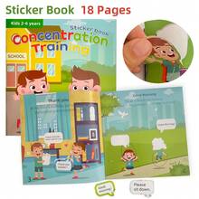 Lachilly 日常对话游戏贴纸书、社交情感贴纸书、专注力训练与对话练习、教师和学生互动学习材料、学校课堂资源教育玩具