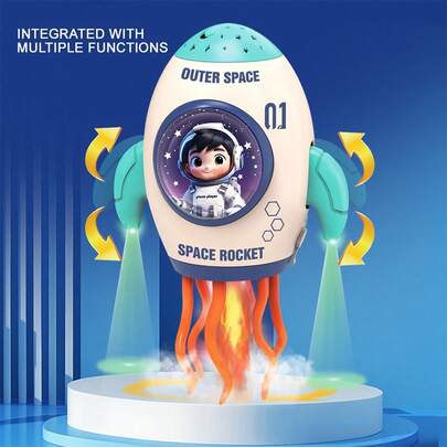Dancing Toy, Light Up Rocket Doll With Rechargeable Battery Music And Projection Show, Fun Interactive Decoration For Children Aged 3+ Suitable For Family Gatherings Festivals Parties