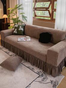 1 husă de canapea cu model de frunze de Ginkgo, antiderapantă și rezistentă la uzură, anti-zgârieturi de pisici, disponibilă în mai multe culori, lavabilă la mașină și rezistentă la decolorare, potrivită pentru toate anotimpurile, reutilizabilă, prietenoasă cu animalele de companie, se potrivește canapelelor cu 1 loc, 2 locuri, 3 locuri, 4 locuri, 5 locuri - Maro - Vizualizare 4