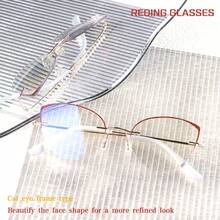 Diamond Cut Rimless Cat Eye Reading Glasses, Lightweight, Clear Vision, Suitable For Women - White - View 3