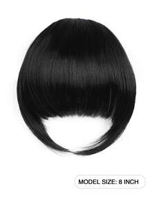 Clip-On Bangs Hairpiece, Made Of Synthetic Material, Suitable For Women's Daily Commuting.