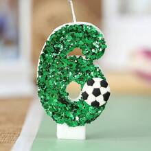 1pc Handmade 0-9 Number Candles, Green Football Birthday Candles, Adult Party Anniversary Celebration Decorative Candles - Green - View 17