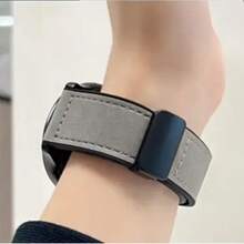 Silicone Leather Watch Band, Compatible With Apple Watch 1/2/3/4/5/6/7/8/9/10/SE/Ultra Series, Magnetic Quick Release, Sweat-Proof Breathable, Business & Casual, Unisex - Grey - View 4