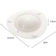 Reusable Flexible Shower Drain Cover With Hair Catcher - Portable & Durable Bath Drain Guard For Hotel, Cottage, Farmhouse Bathrooms - Enhanced Drain Strainer For Easy Cleaning & Clog Prevention (1-Pack) - White - View 5