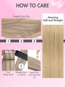 U型接发，真人发接发，12-22英寸直发，金色真人发，易于佩戴，U型接发，女士圣诞节礼物 - 彩色 - 查看 7