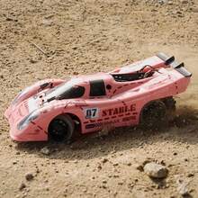 1辆1/16比例遥控赛车，最高时速35公里/小时，2.4GHz四驱漂移越野玩具车，带前灯，成人爱好级