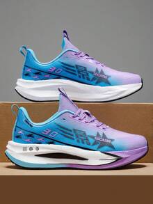 Women's Platform Sneakers - Low-Top Lace-Up Breathable Arch Support Casual Shoes For Running, Workout, Walking, Minimalist Design, Lace Closure & Arch Support - Suitable For Women's Fashion And Sports - Comfortable & Durable Athletic Shoes - Purple Moon - View 6