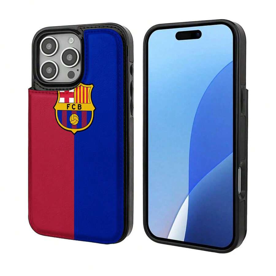 Funda para móvil con el logo del FC Barcelona en bloques de color. Compatible con teléfonos , 17, 16 Pro Max, 15 Pro Max, 13 y 12. Fabricada en TPU para una protección eficaz contra golpes y caídas. Un regalo ideal para familiares, amigos, seres queridos, parejas y para Navidad. - Negro - Ver 1