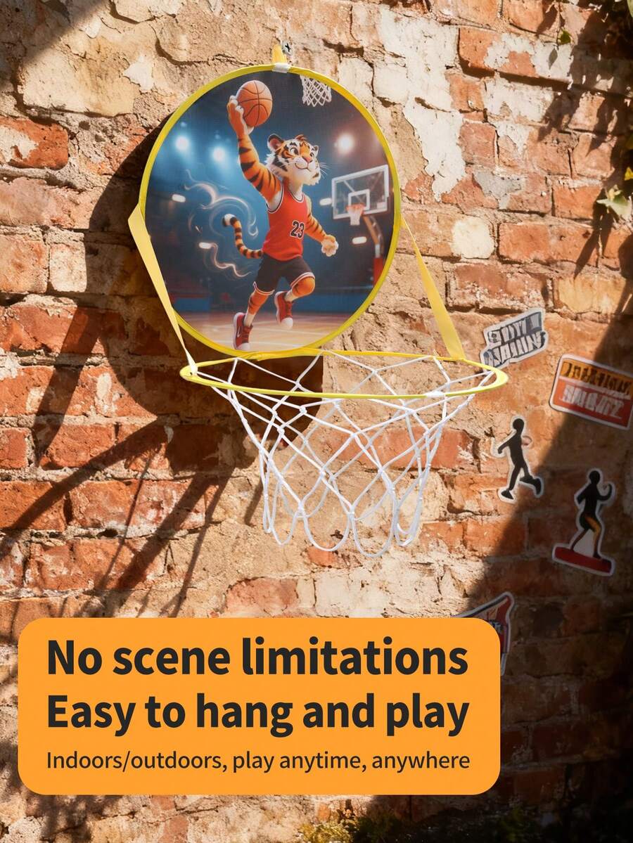 Jungle Animal Throwing Challenge, Children's Fabric Wall-Mounted Game Frame, 3 Themes: Bear/Tiger/Wolf, 3+ Early Education Throwing Toy, Foldable Storage, Parent-Child Interactive Gift, Children's Day/Birthday/Easter Gift (Balls Not Included)