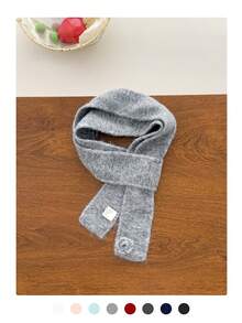 1 Set Elegant Floral Pattern Scarf & Fingerless Mittens, Narrow Long Scarf & Warm Knitted Gloves, Chic Styling, Suitable For Autumn/Winter, Commuting, Students - [Combo Pack] Brown Leather Label With Small Flower - View 10