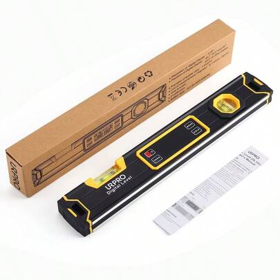 Digital Torpedo Level And Protractor Neodymium Magnets Bright LCD Display Smart Level IP54 Dust/Water Resist...
