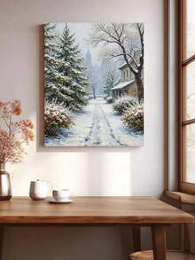 Winter Snowy Landscape DIY Digital Oil Painting Kit, Artistic Oil Painting Set For Bedroom Decor And Art Wall Decoration, Simple And Fun Painting Method, No Painting Foundation Required, Fulfill Your Painter Dream, Immerse Yourself In The Colorful World, Each Stroke Is Self-Expression, Add Romance To Life, Best Gift For Family And Friends, 40*50CM - White - View 4