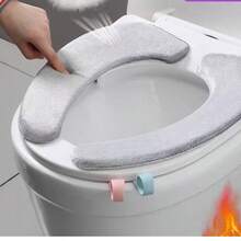 1 Peça Almofada de Assento de Vaso Sanitário Reforçada, Capa de Assento de Vaso Sanitário para Uso Doméstico em Todas as Estações, Almofada de Assento de Vaso Sanitário, Tampa de Vaso Sanitário Adesiva - Multicolorido - Visão 4