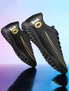 Teenagers' Sports Football Shoes, Campus Student Boys & Girls Football Training Shoes, Football Match Specialized Shoes, Studded Non-Slip, Good Foot Feel, Lightweight & Comfortable (Some With Shoe Oil On Uppers And Soles) - Black - View 15