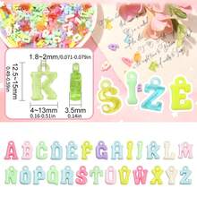 200pcs Pastel Mix Letter Beads Acrylic Alphabet Pendant Charm For Jewelry Making DIY Bracelet Necklace Earrings (Color: Mixed) - Multicolor - View 2